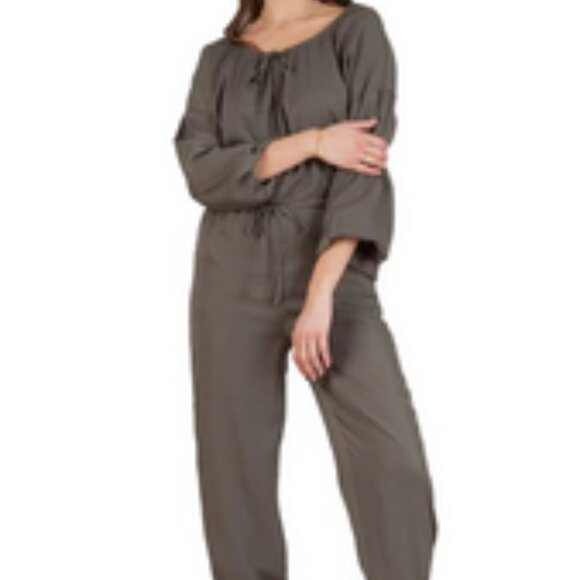 NWT Lucca Couture Leia moss-green jumpsuit w/ pockets sz M - Picture 1 of 16